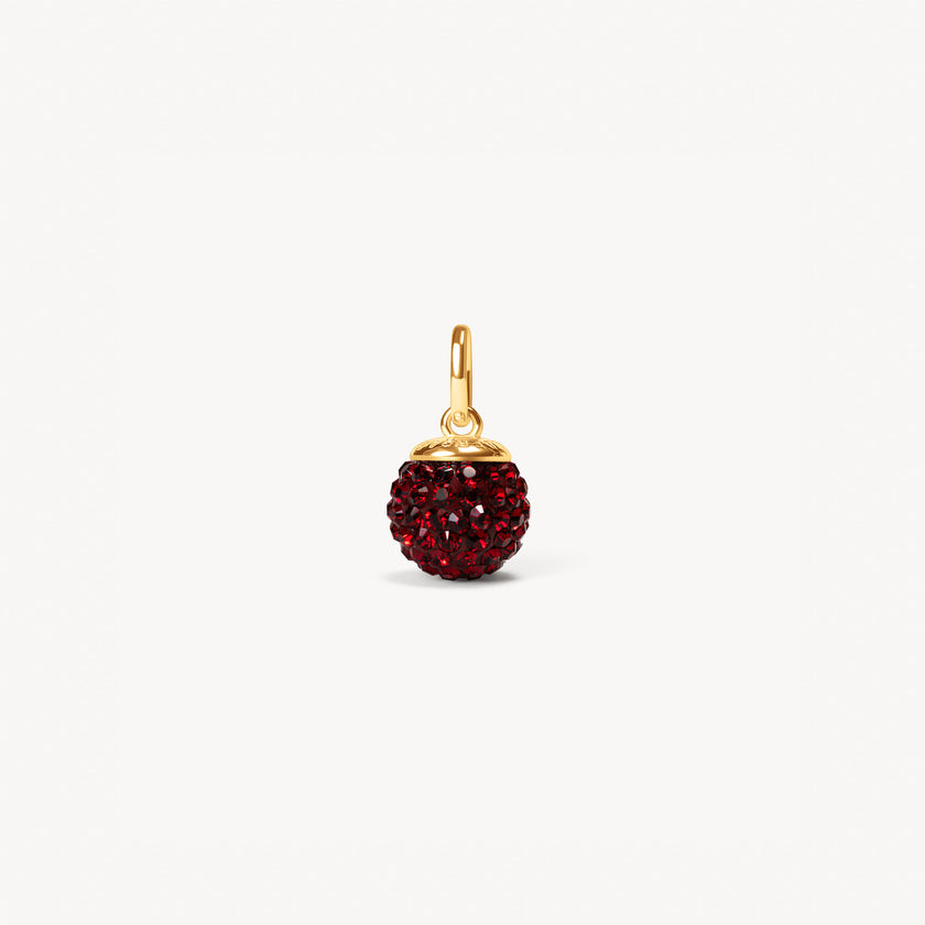 January Garnet Medium Birthstone Sparkle Ball™ Charm in Gold