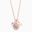 Sparkle Ball™ Cluster Pendant Necklace Pink Champagne