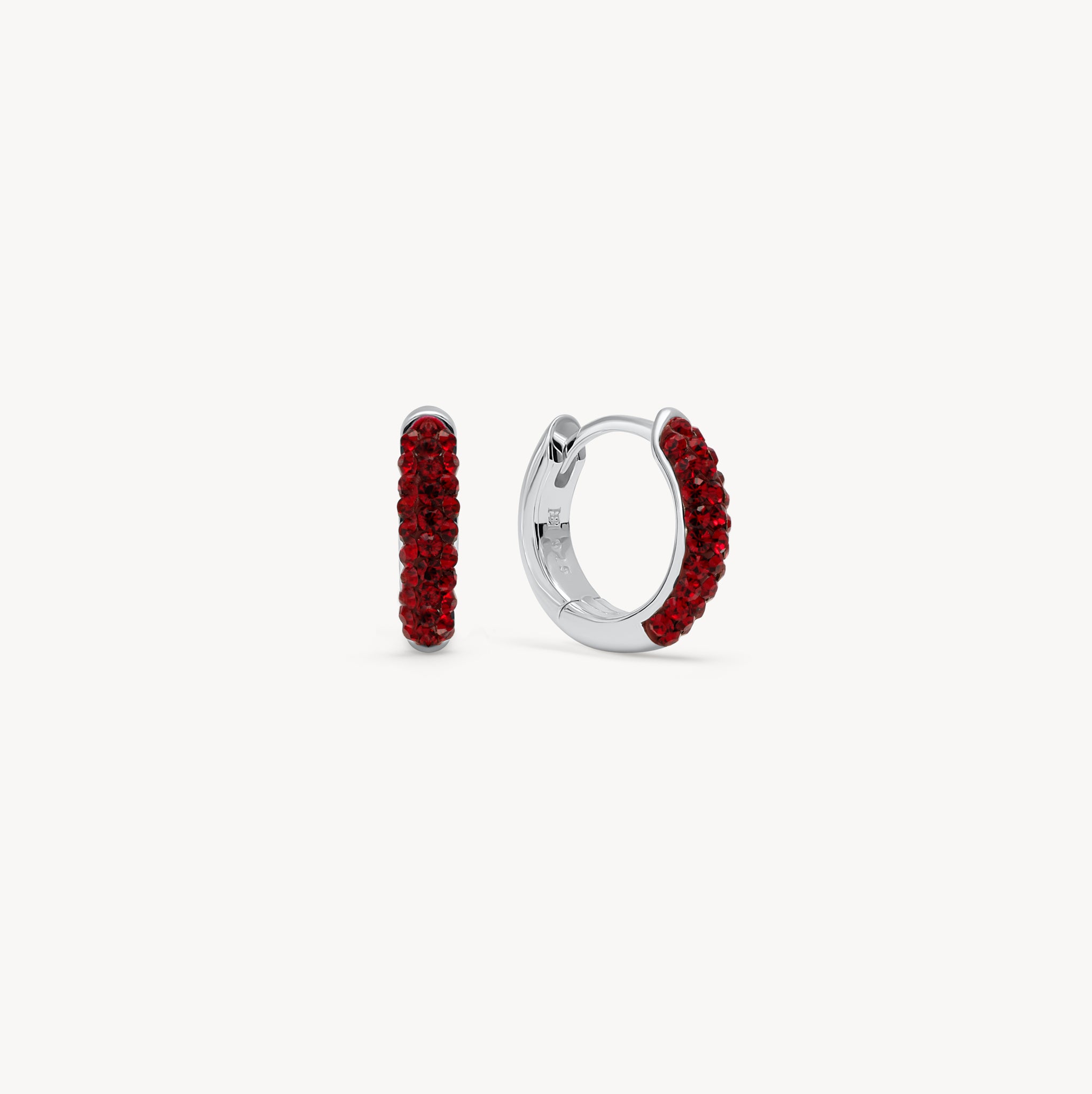 January Garnet Birthstone Always On Sparkle Hoop Earrings