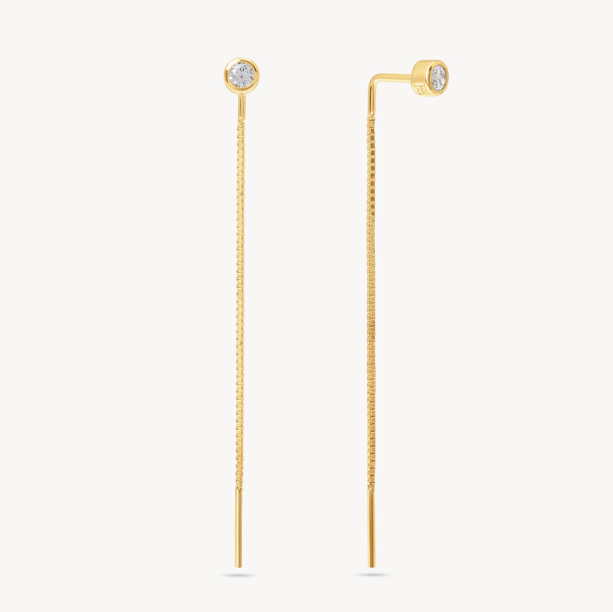 Bezel Threader Earrings