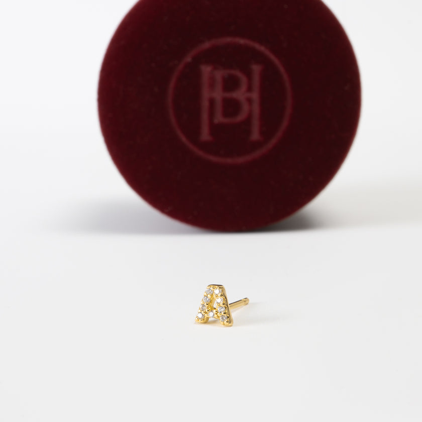 Single abc Stud Earring