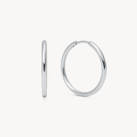 Silver Medium Hoop Earrings