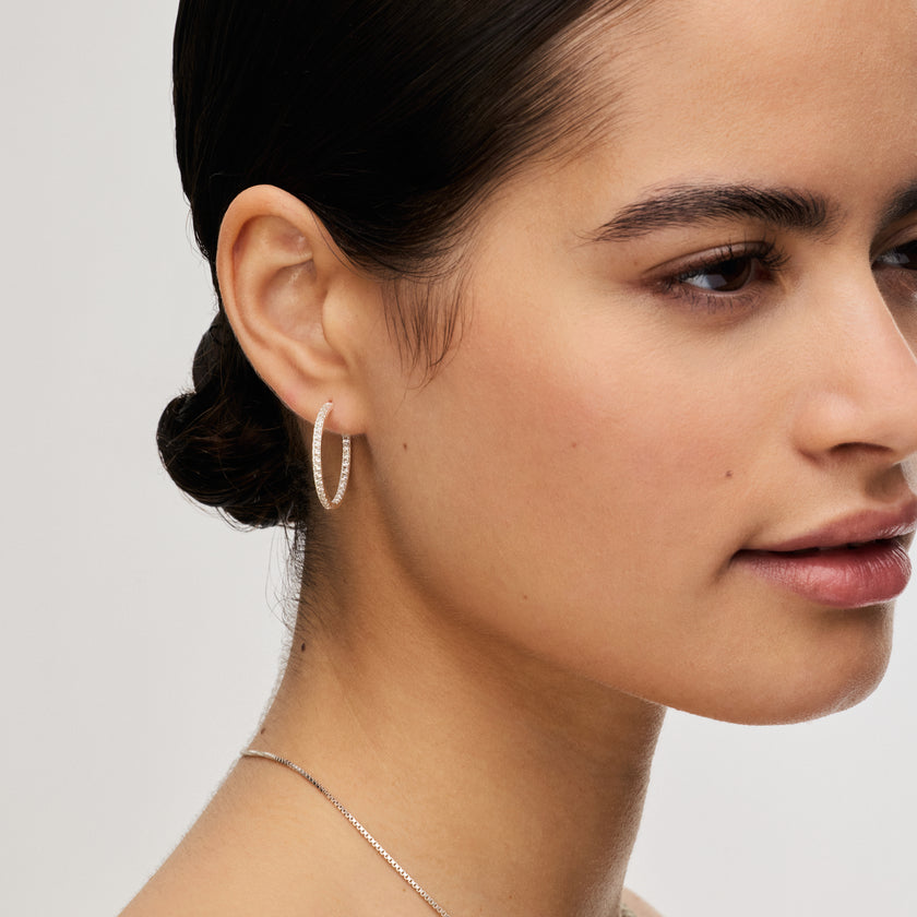 Medium Pavé Hoop Earrings