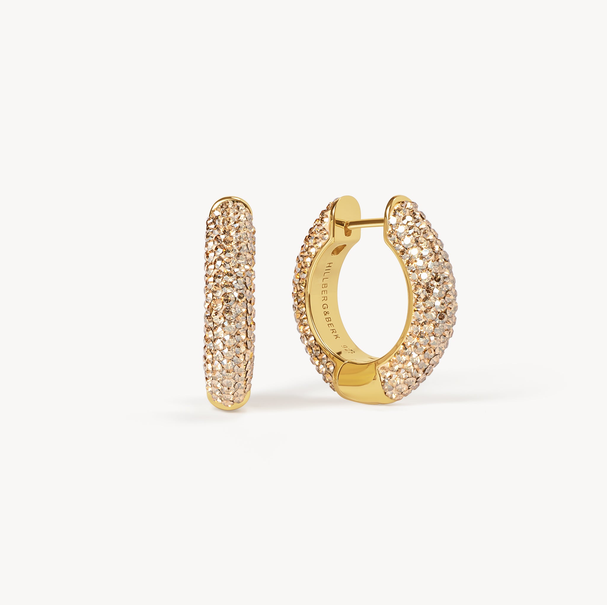 Soft Gold Sparkle Hoop Earrings