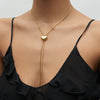 Puffy Heart Bolo Tie Gold on model