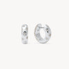 White Starburst Sparkle Reversible Hoop Earrings
