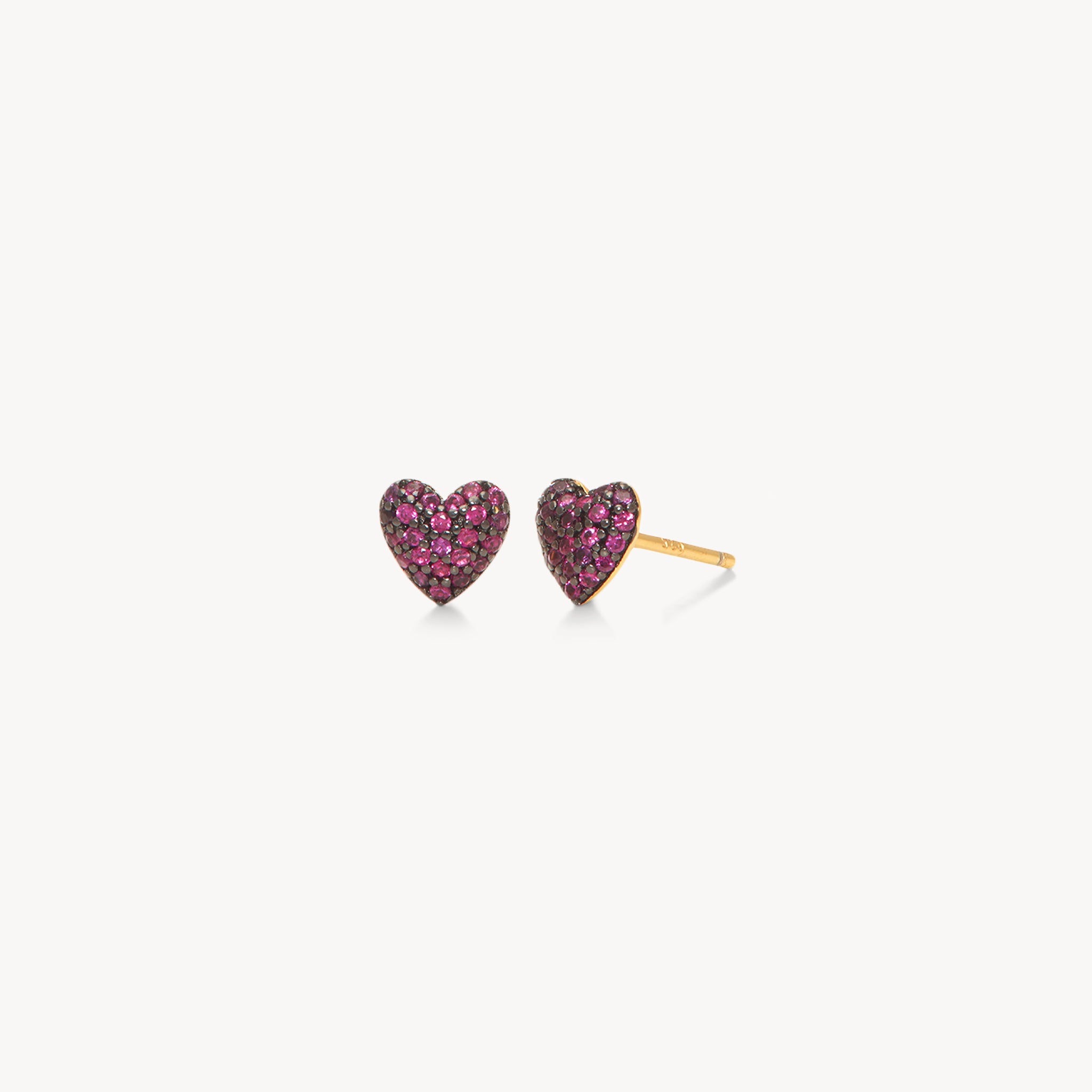 Ruby Heart Stud Earrings | Hillberg & Berk