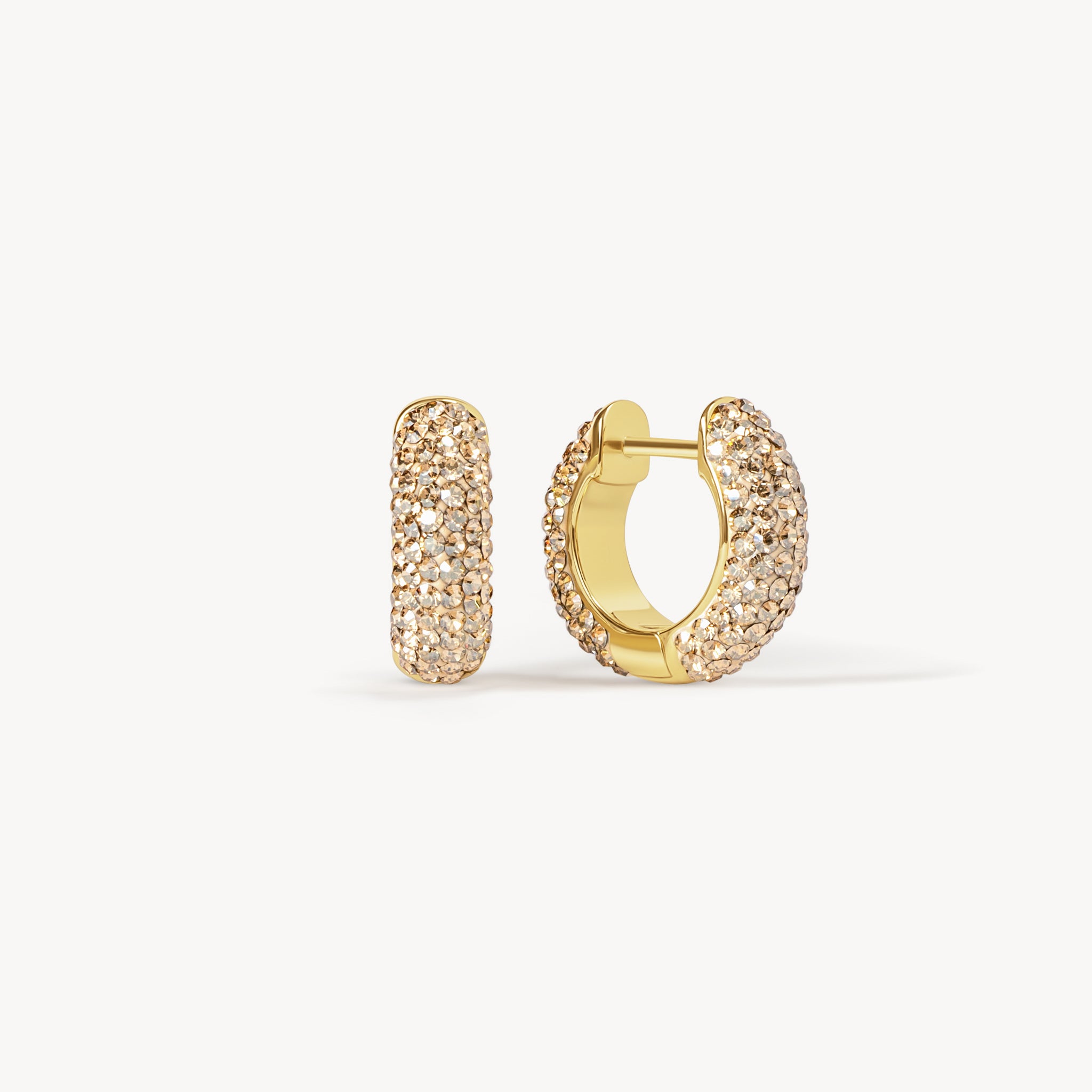 Soft Gold Sparkle Hoop Earrings