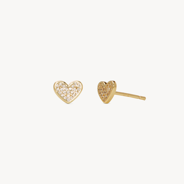 Heart Mini Pavé Stud Earrings | Hillberg & Berk