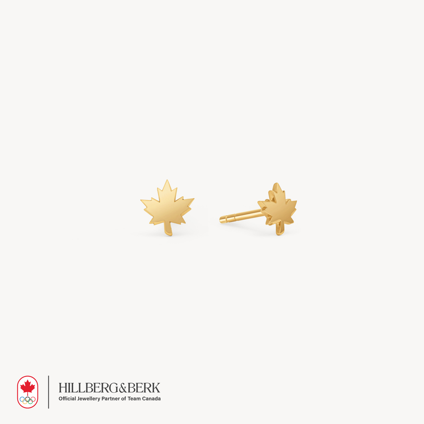 10k Maple Leaf Stud Earrings