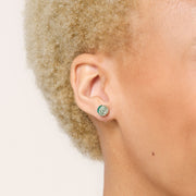 Evergreen Sparkle Ball™ Studs on model