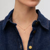 Celestial Chain Necklace with Rose Gold Letter Charm in Rose Gold on model