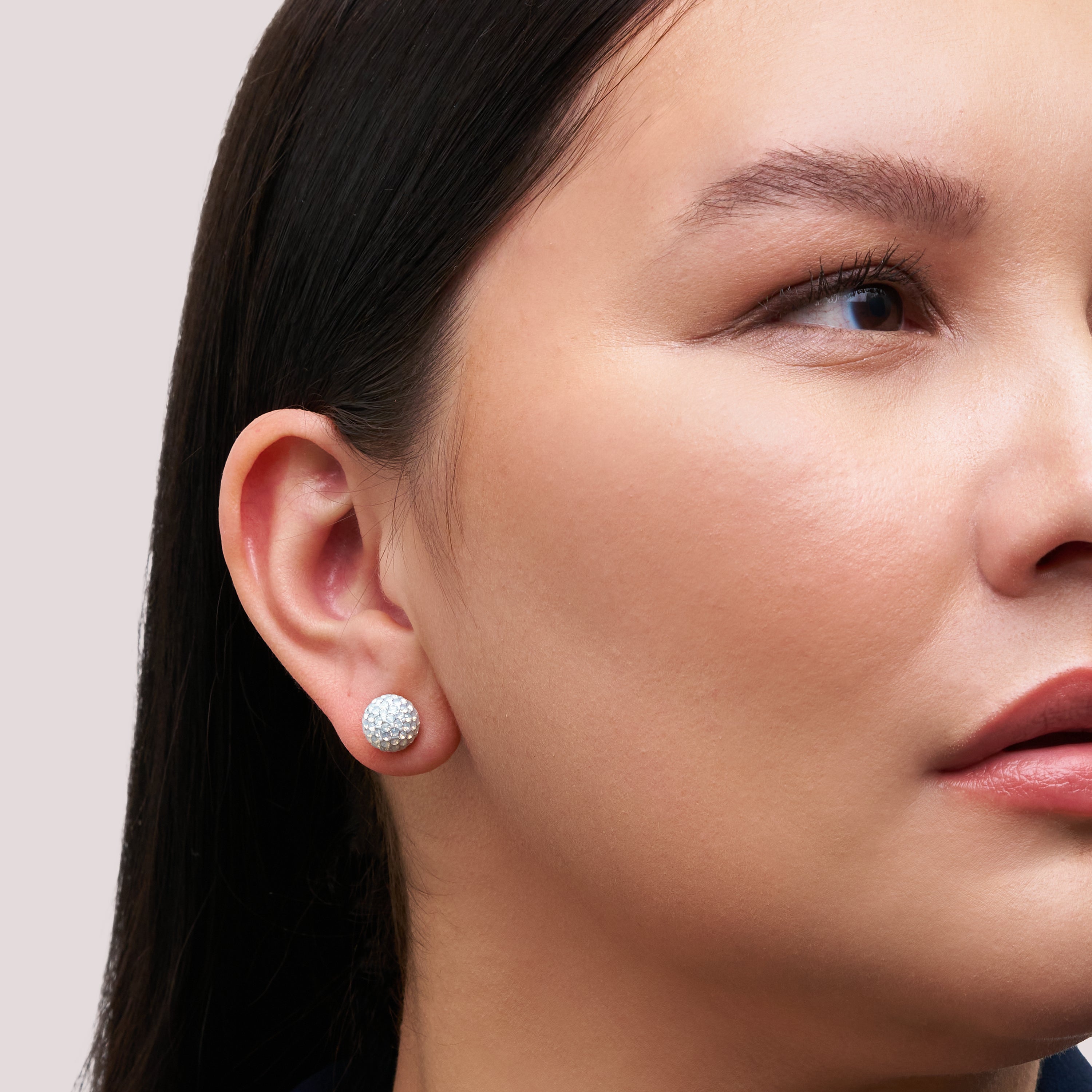 October Medium Birthstone Sparkle Ball™ Stud Earrings on model