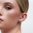 10mm Orchid Sparkle Ball™ Studs on model