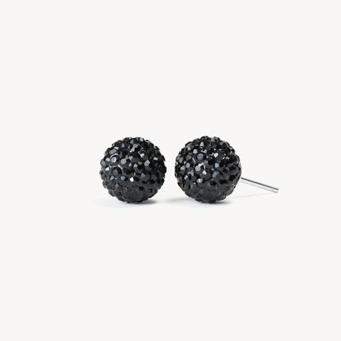 10mm Black Sparkle Ball™ Stud Earrings