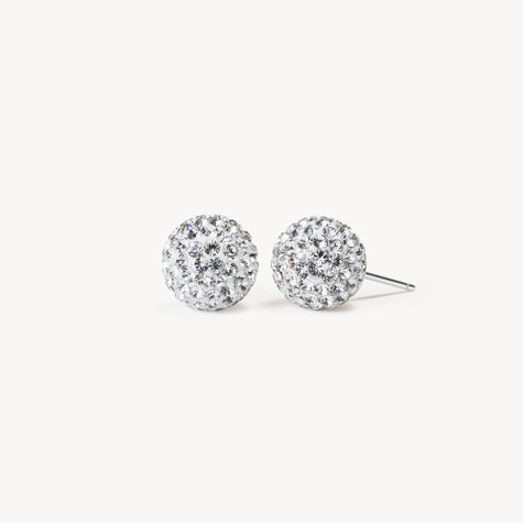 White Medium Sparkle Ball™ Stud Earrings