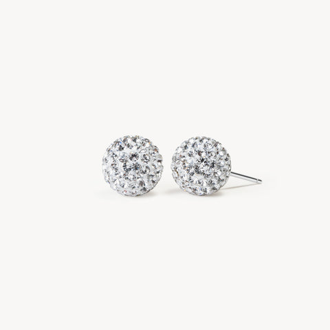 White Medium Sparkle Ball™ Stud Earrings