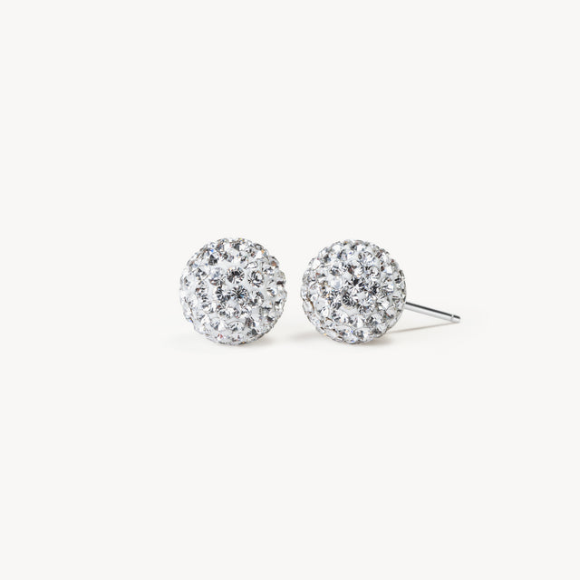 White Medium Sparkle Ball™ Stud Earrings