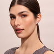 Medium Abalone Sparkle Ball™ Stud Earrings on model