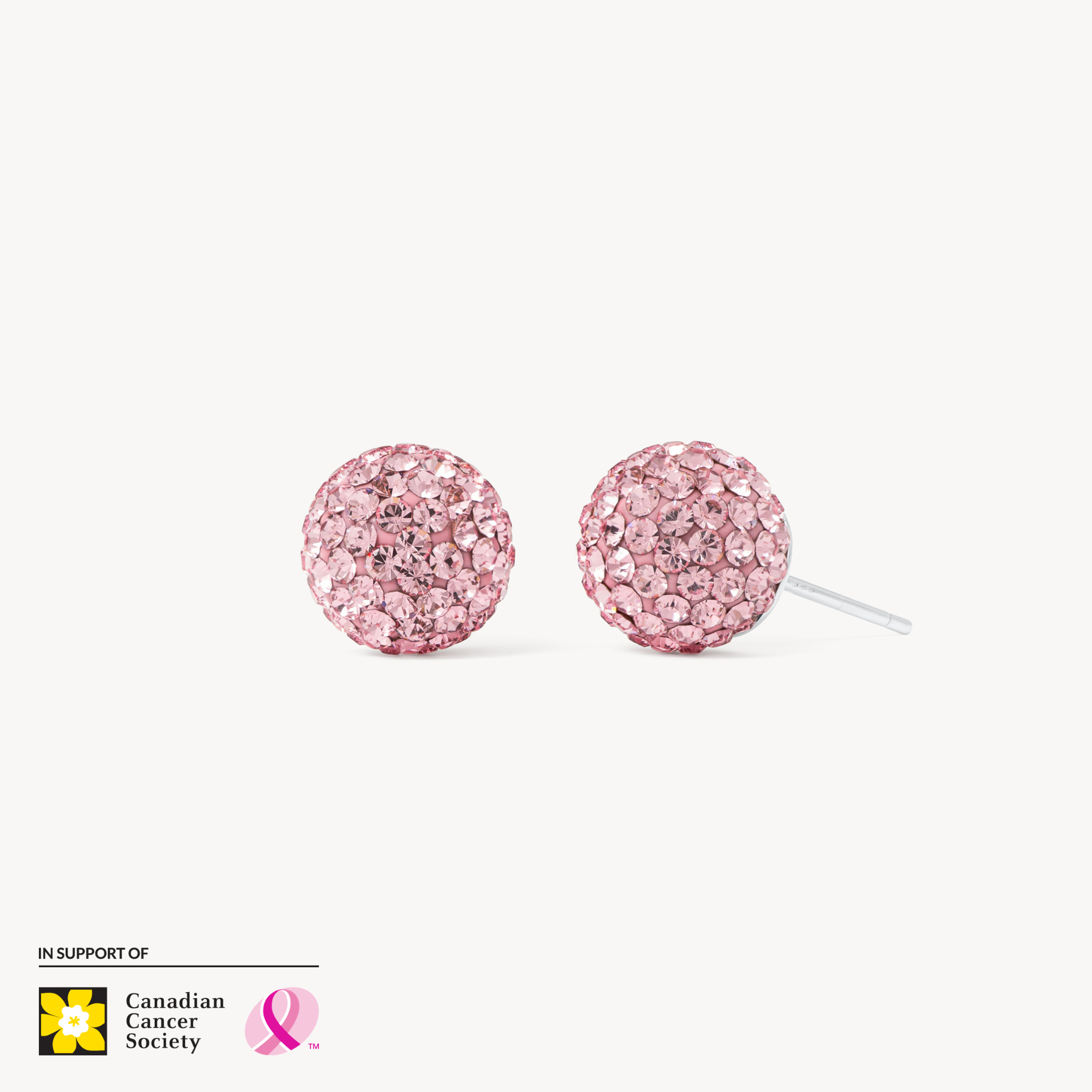 Large H&B Pink Sparkle Ball™ Stud Earrings