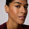 Raspberry Disco Medium Sparkle Ball™ Stud Earrings on model