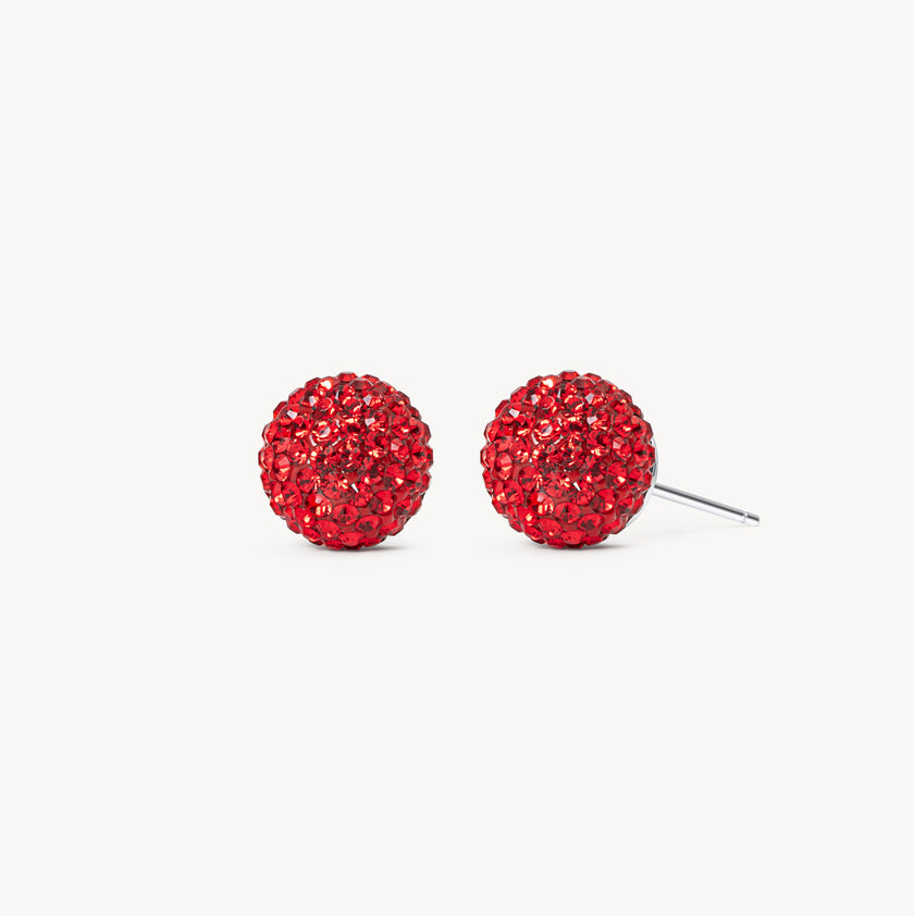 Small Red Velvet Sparkle Ball™ Stud Earrings