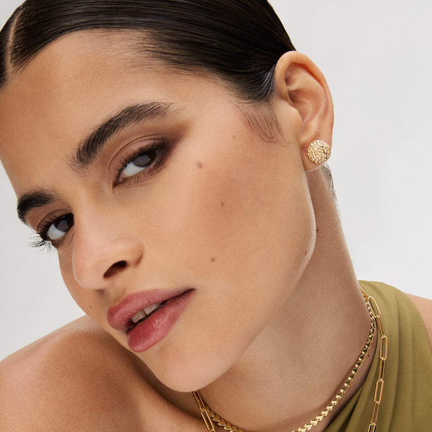 Soft Gold Large Sparkle Ball™ Stud Earrings