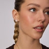 Large Champagne Sparkle Ball™ Stud Earrings on model