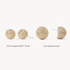Icon Sparkle Stud Earrings and Large Sparkle Ball Studs Size comparison