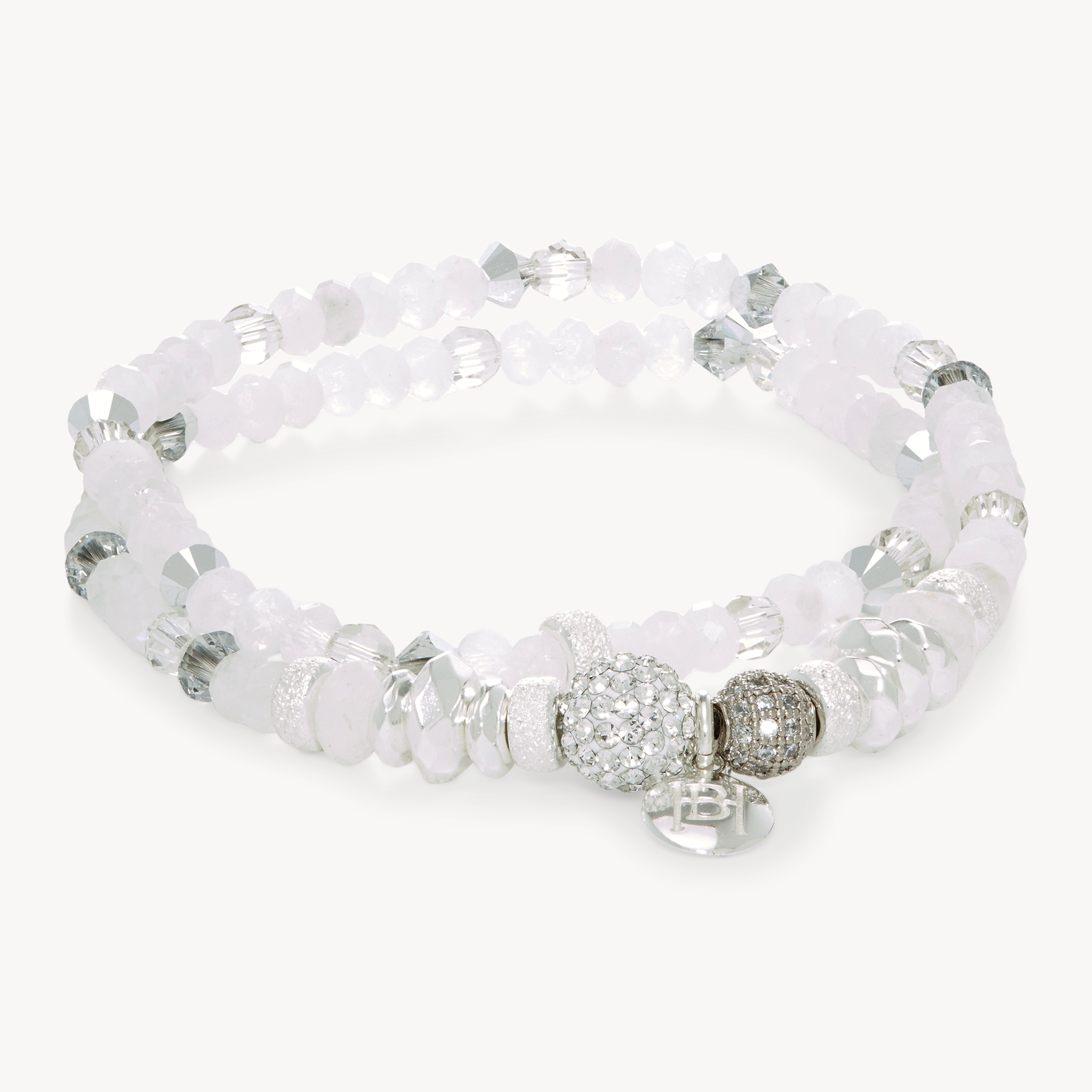 Sparkle Ball™ Double Wrap Bracelet White