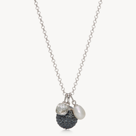 Sparkle Ball™ Cluster Pendant Necklace Hematite