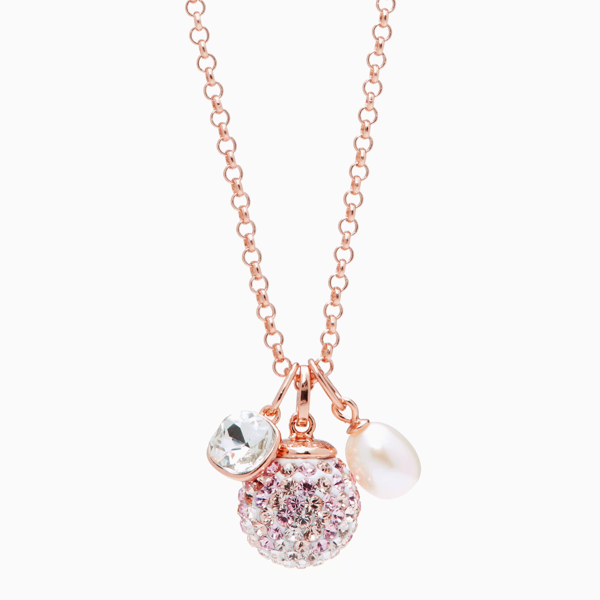 Pink Champagne Sparkle Ball™ Cluster Pendant Necklace