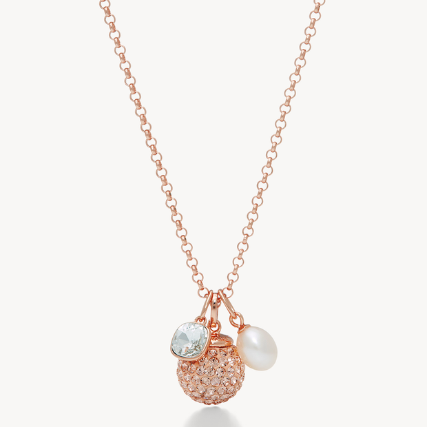 Sparkle Ball™ Cluster Pendant Necklace Rose Gold
