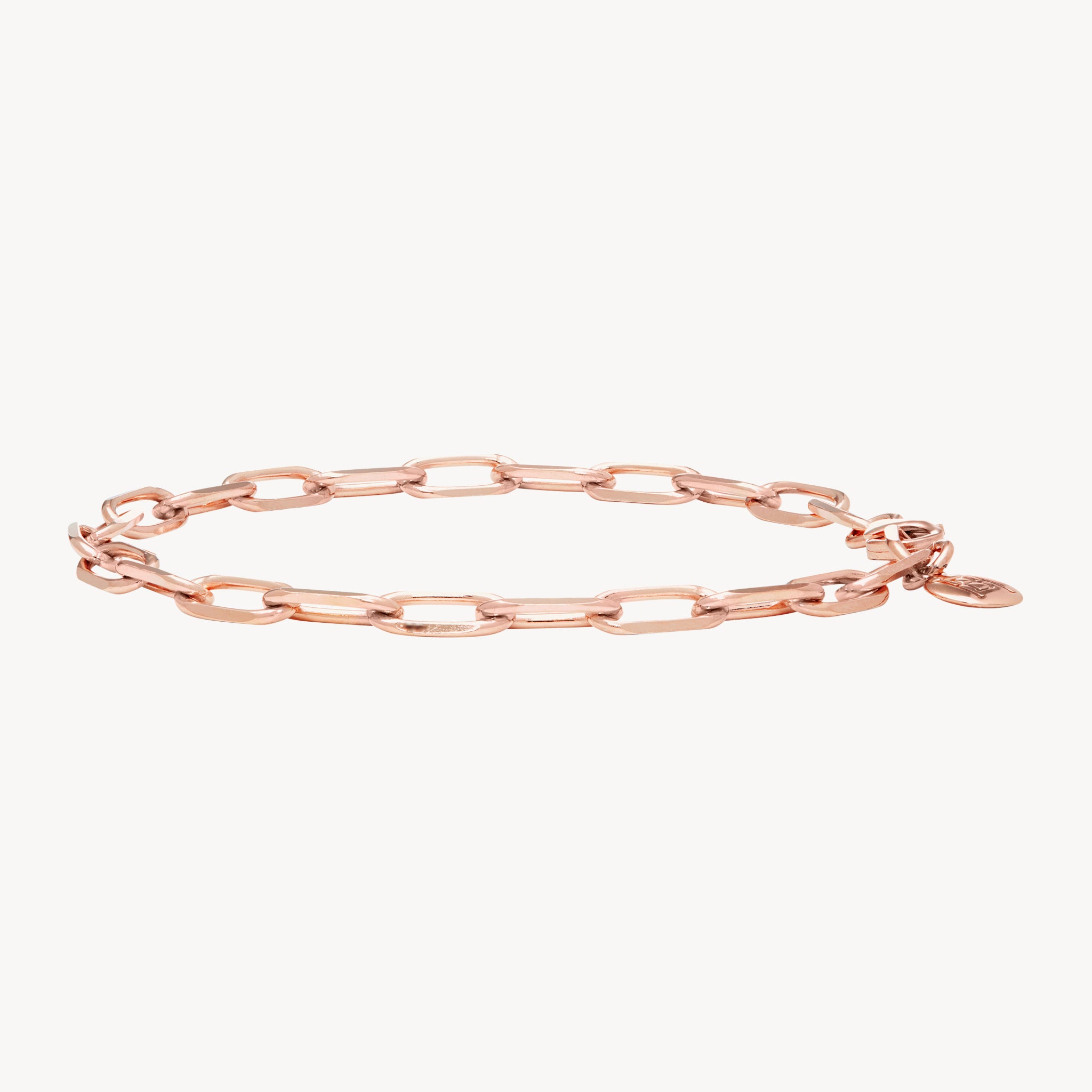 Emily Paper Clip Chain Bracelet Rose Gold