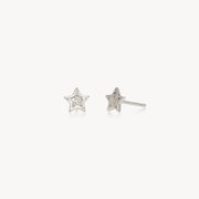 Star Mini Pavé Stud Earrings Silver