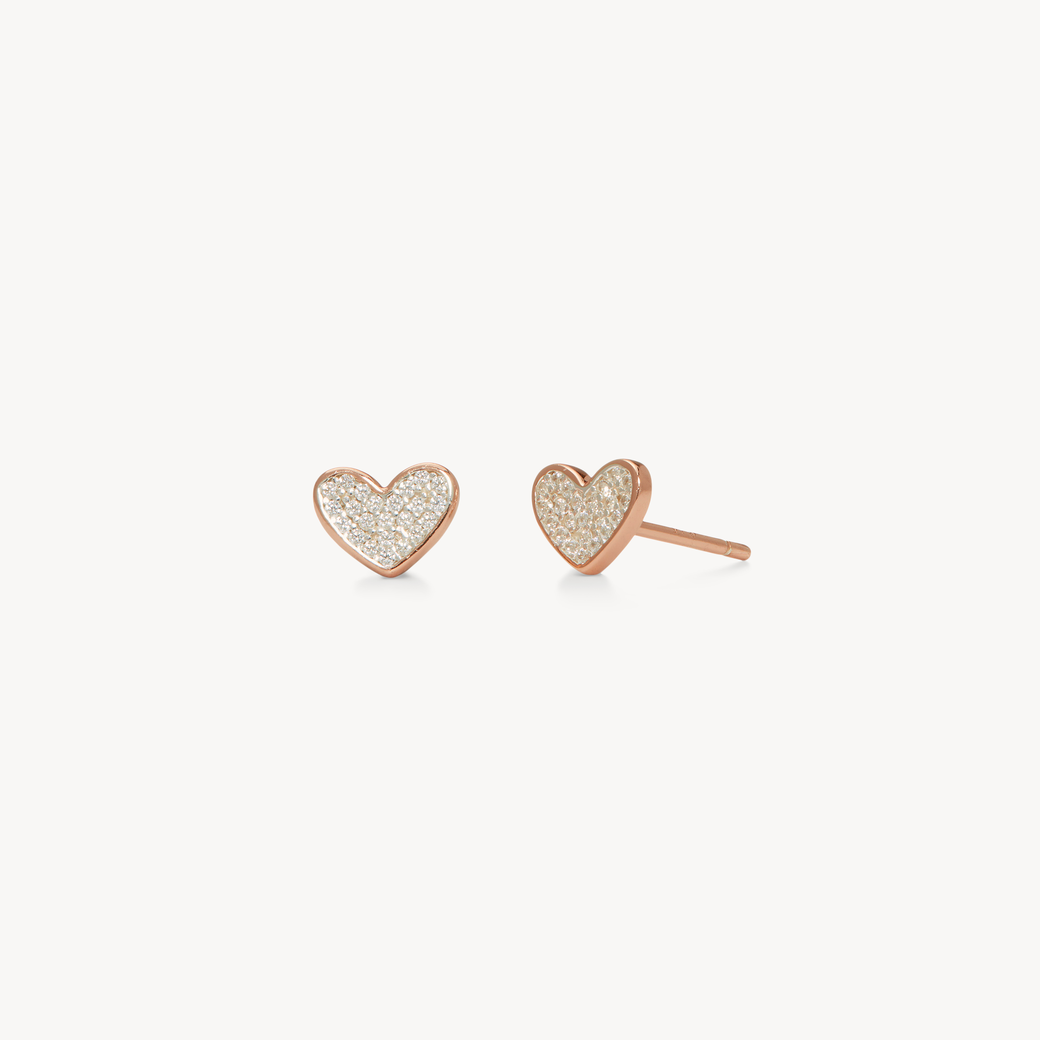 Mini Pavé Heart Stud Earrings