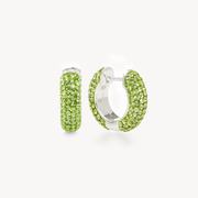 Peridot Sparkle Hoops — Small