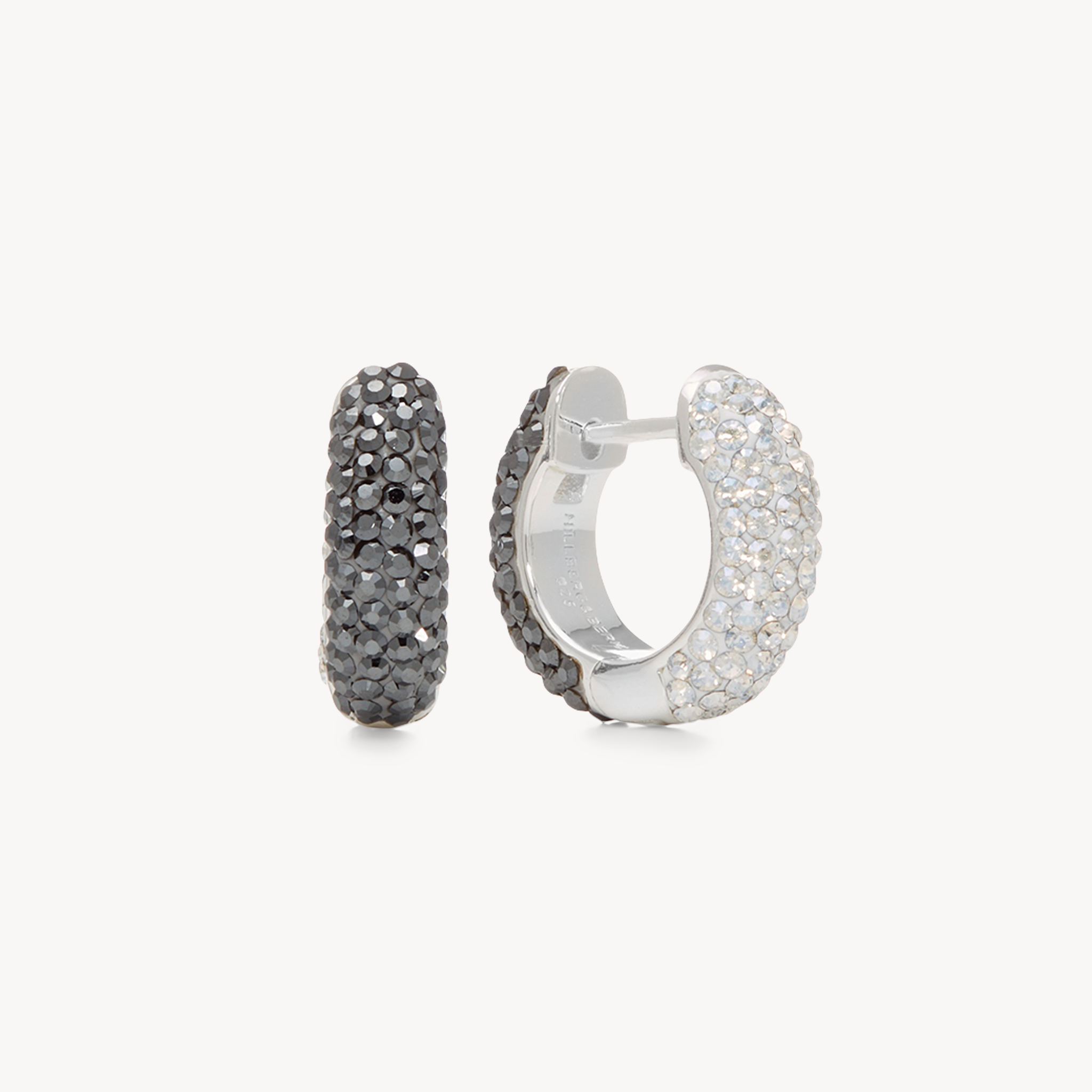 Small Two-Tone Reversible Sparkle Hoop Earrings