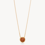 Amber Bezel Pendant Necklace