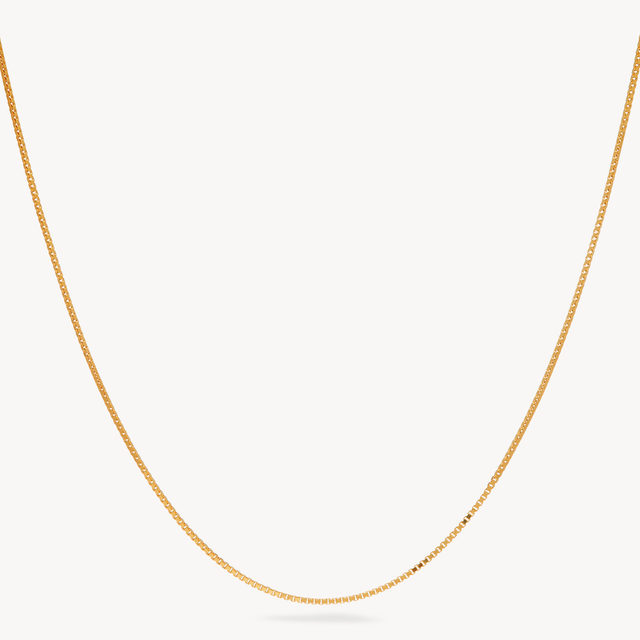 Box Chain Slider Necklace Gold