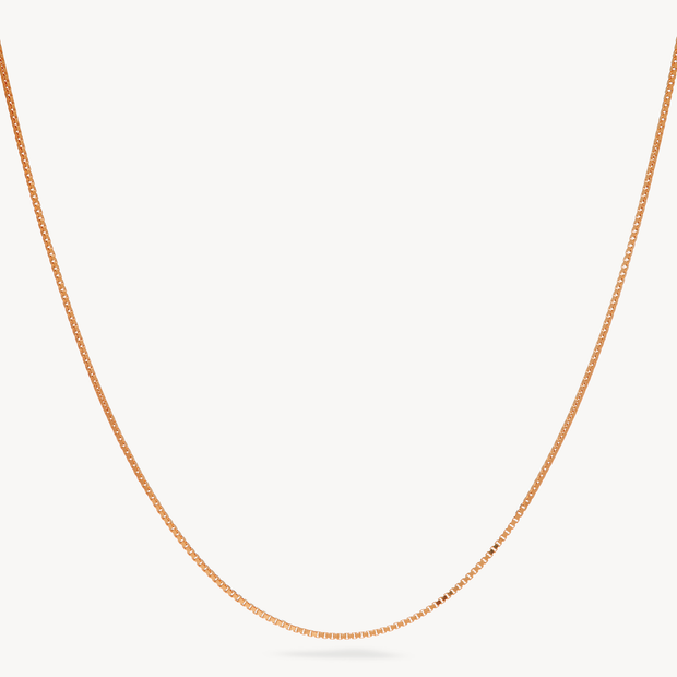 Box Chain Slider Necklace Rose Gold