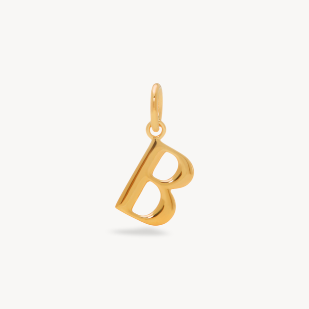 B Letter Charm — Gold