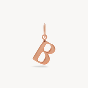 B Letter Charm — Rose Gold