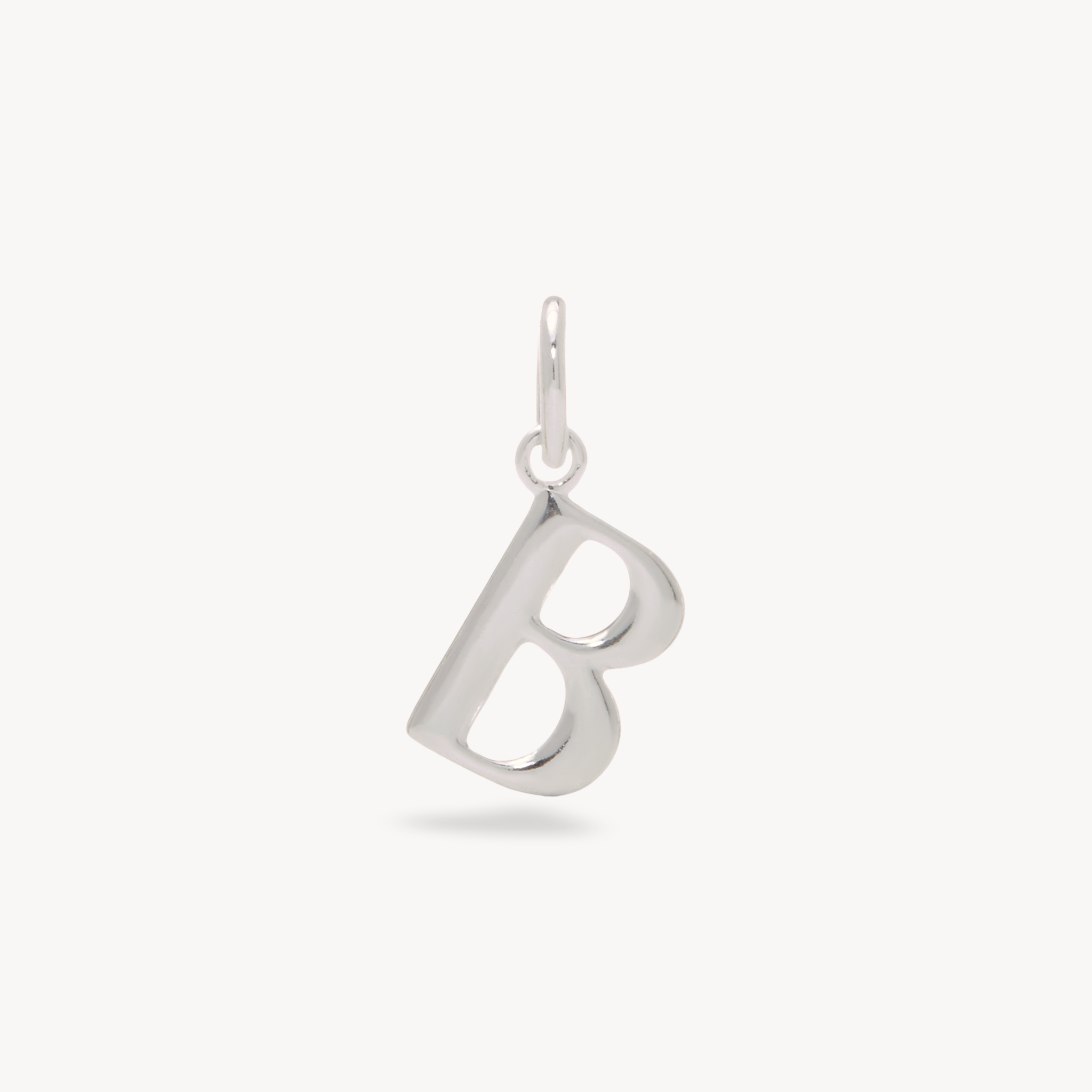 B Letter Charm — Silver