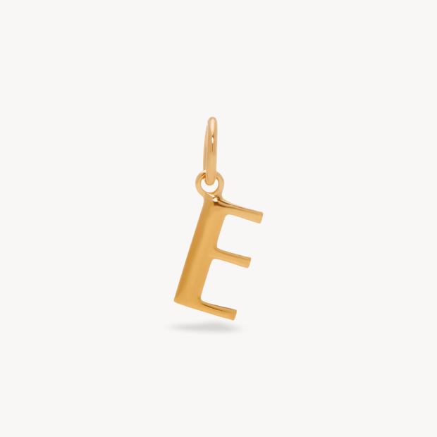 E Letter Charm — Gold