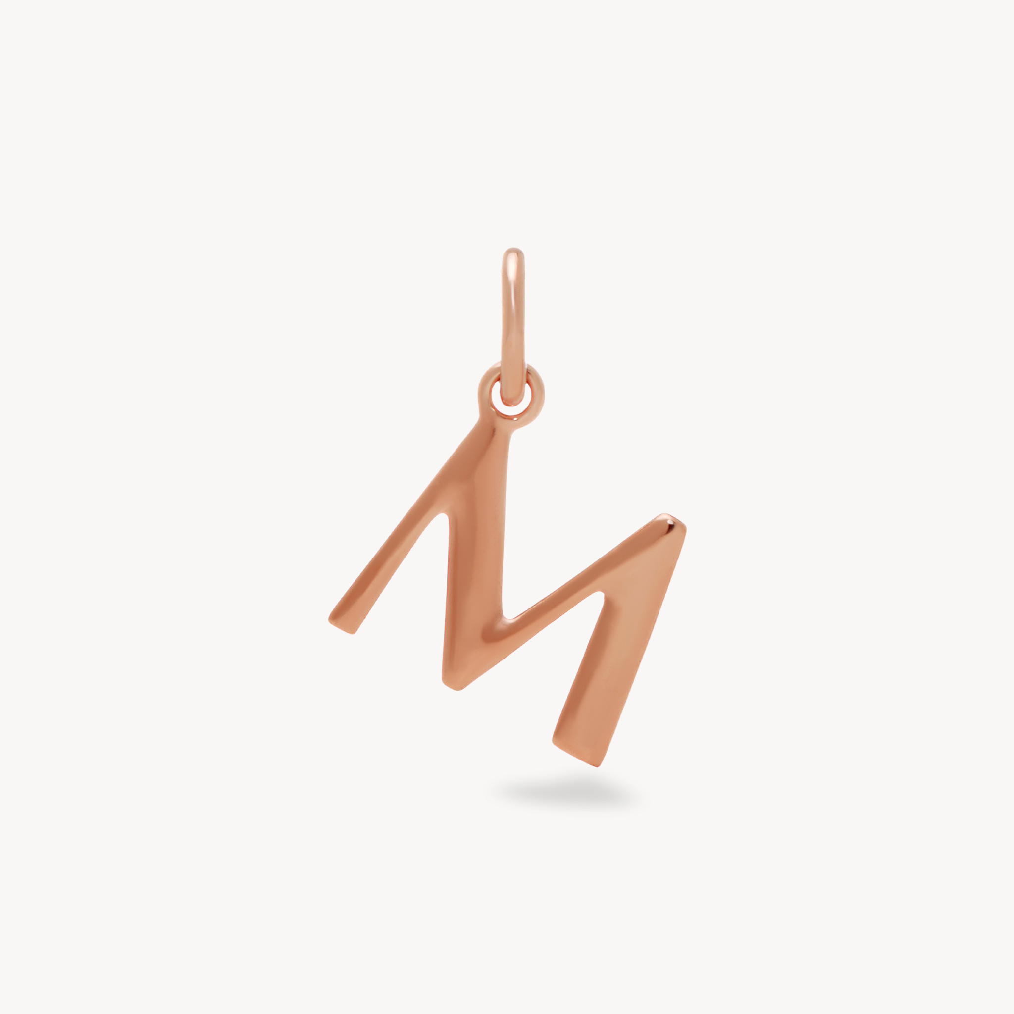 M Letter Charm — Rose Gold