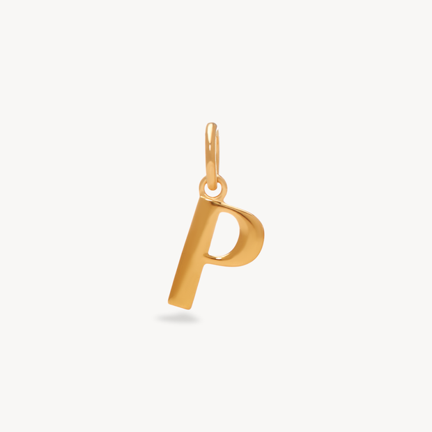 P Letter Charm — Gold