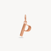 P Letter Charm — Rose Gold