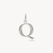 Silver Letter Necklace Q