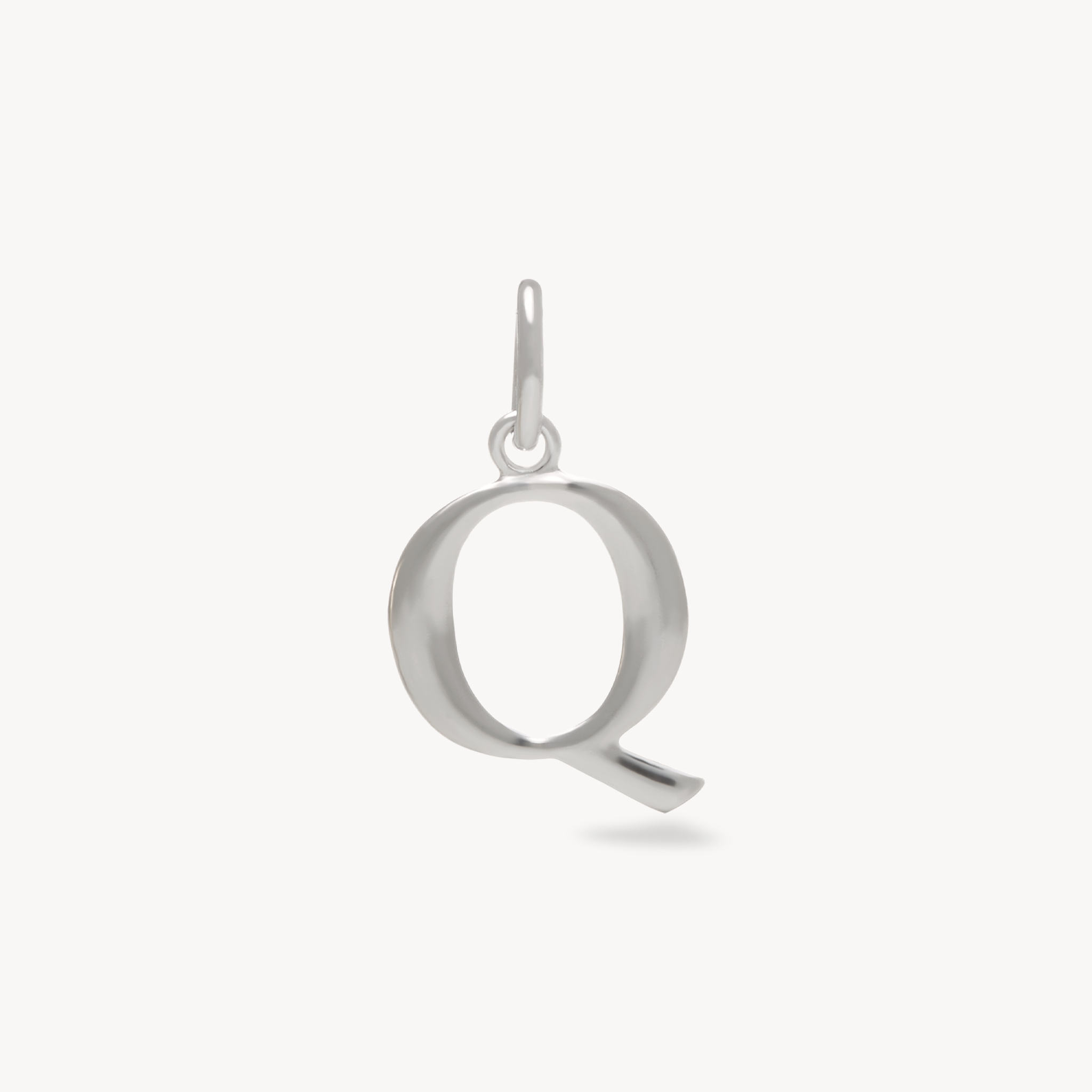 Silver Letter Necklace Q